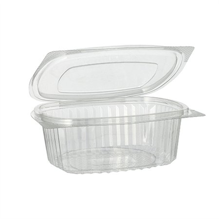Saladebakken met deksels R-PET ovaal 500ml 5,5cm x 12,4cm x 15cm Transparant