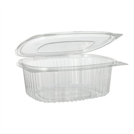 Saladebakken met deksels R-PET ovaal 750ml 6,2cm x 14,4cm x 17,5cm Transparant