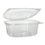 Saladebakken met deksel R-PET ovaal 1000ml 6,6cm x 15,8cm x 18,4cm Transparant