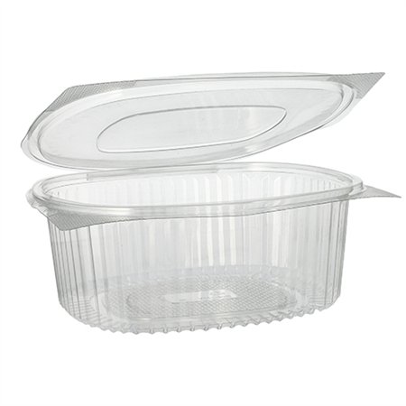 Saladebakken met deksels R-PET ovaal 1500ml 7,6cm x 18,2cm x 20,8cm Transparant - Horecavoordeel.com