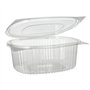 Saladebakken met deksels R-PET ovaal 1500ml 7,6cm x 18,2cm x 20,8cm Transparant