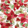 Servetten 3-laags 1/4 vouw 33cm x 33cm Winter Poinsettia - Horecavoordeel.com