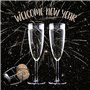 Servetten 3-laags 1/4 vouw 33cm x 33cm Welcome New Year - Horecavoordeel.com