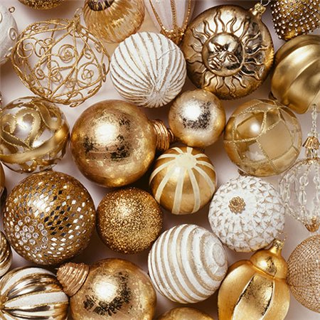 Servetten 3-laags 1/4 vouw 33cm x 33cm Golden X-Mas - Horecavoordeel.com