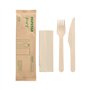 Bestekset Hout Pure : Mes Vork Servet in papieren sleeve