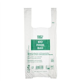 Hemddraagtassen biologisch afbreekbare folie 47cm x 22cm x 13cm Transparant Knot zak op rol - Horecavoordeel.com