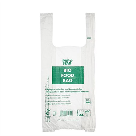 Hemddraagtassen biologisch afbreekbare folie 47cm x 22cm x 13cm Transparant Knot zak op rol