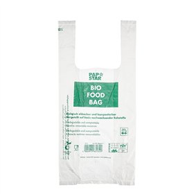 Hemddraagtassen biologisch afbreekbare folie 47cm x 22cm x 13cm Transparant Knot zak op rol - Horecavoordeel.com