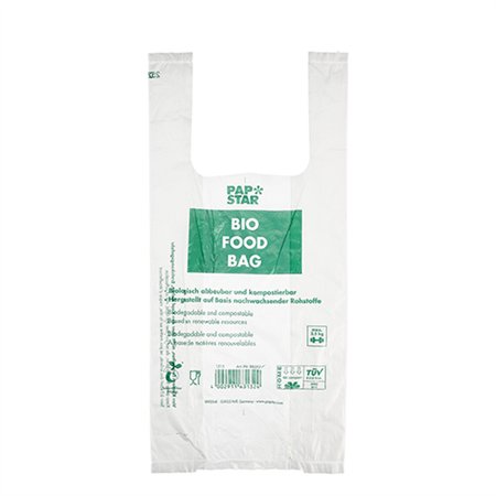 Hemddraagtassen biologisch afbreekbare folie 47cm x 22cm x 13cm Transparant Knot zak op rol - Horecavoordeel.com