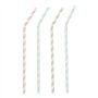 Drinkrietjes Papier Ø 6mm x 22cm kleuren assortiment Stripes flexibel