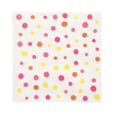 Servetten 3-laags 1/4 vouw 33cm x 33cm Roze Colourful Dots