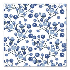 Servetten 3-laags 1/4 vouw 33cm x 33cm Blueberry