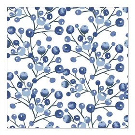 Servetten 3-laags 1/4 vouw 33cm x 33cm Blueberry
