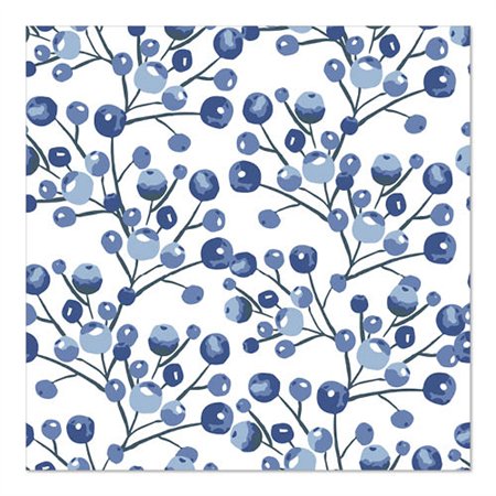 Servetten 3-laags 1/4 vouw 33cm x 33cm Blueberry