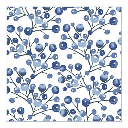 Servetten 3-laags 1/4 vouw 33cm x 33cm Blueberry