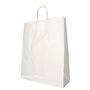 Draagtassen Papier 40cm x 32cm x 12cm Wit met gedraaid handvat - Horecavoordeel.com