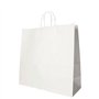 Draagtassen Papier 35cm x 35cm x 14cm Wit met gedraaid handvat - Horecavoordeel.com