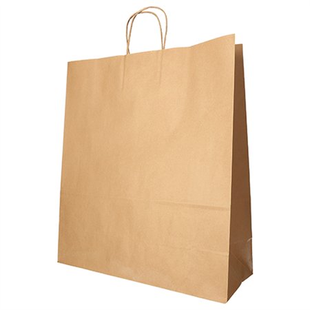 Draagtassen Papier 41cm x 35cm x 14cm Bruin met gedraaid handvat