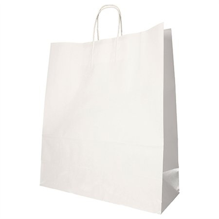 Draagtassen Papier 41cm x 35cm x 14cm Wit met gedraaid handvat