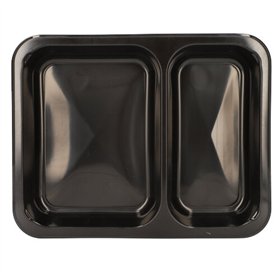 Menuschalen 2-vaks PP 22,7 x 17,8 x 3,2cm Zwart - Horecavoordeel.com