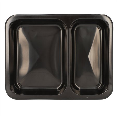 Menuschalen 2-vaks PP 22,7 x 17,8 x 3,2cm Zwart