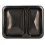 Menuschalen 2-vaks PP 22,7 x 17,8 x 3,2cm Zwart