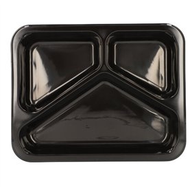 Menuschalen 3-vaks PP 22,7 x 17,8 x 3,2 zw Zwart