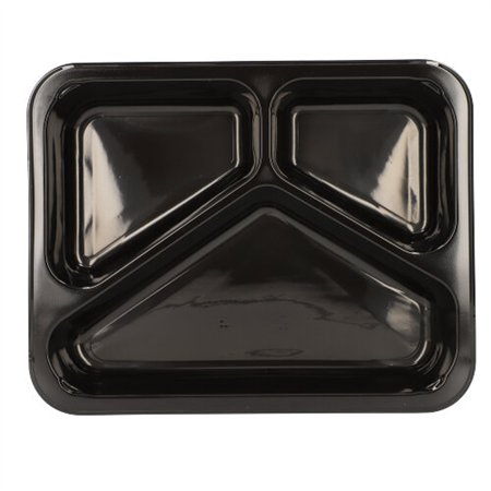 Menuschalen 3-vaks PP 22,7 x 17,8 x 3,2 zw Zwart