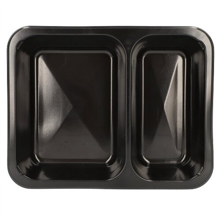 Menuschalen 2-vaks PP 22,7 x 17,8 x 4,9cm Zwart