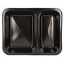 Menuschalen 2-vaks PP 22,7 x 17,8 x 4,9cm Zwart