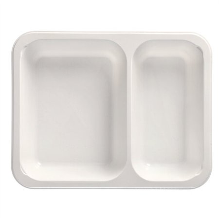Menuschalen 2-vaks PP 22,7 x 17,8 x 4,9cm Wit