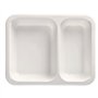 Menuschalen 2-vaks PP 22,7 x 17,8 x 4,9cm Wit