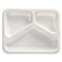 Menuschalen 3-vaks PP 22,7 x 17,8 x 4,9cm Wit - Horecavoordeel.com