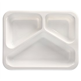 Menuschalen 3-vaks PP 22,7 x 17,8 x 4,9cm Wit