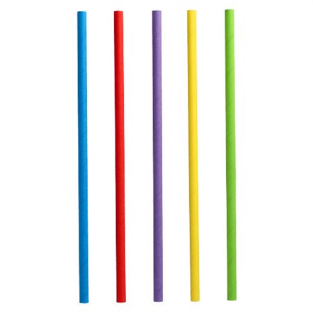 Milkshake rietjes Papier Ø 8mm x 25cm kleuren assortiment