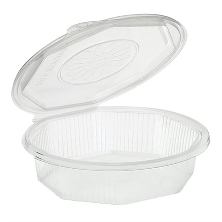 Menuboxen met deksel PP 1-vaks 5,9cm x 21,5cm x 21,5cm Transparant achthoekig - Horecavoordeel.com