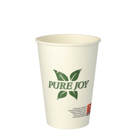Drinkbekers Karton 0,25 l Ø 8cm x 10,8cm Wit Pure Joy - Horecavoordeel.com