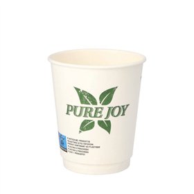 Koffiebekers Pure dubbelwandig 200ml Karton Ø 8 x 9cm Wit Pure Joy