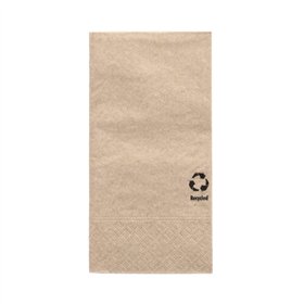 Servetten 3-laags 1/8 vouw 33cm x 33cm Natuur gemaakt van gerecycled Papier - Horecavoordeel.com