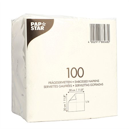 Servetten 1-laags 1/4 vouw 30cm x 30cm Wit - Horecavoordeel.com