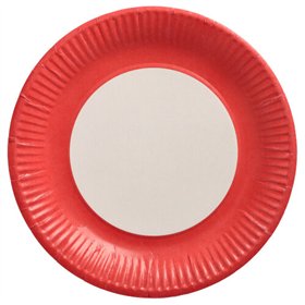 Borden Karton rond Ø 23cm Rood