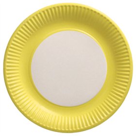 Borden Karton rond Ø 23cm Geel - Horecavoordeel.com