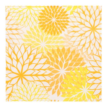 Servetten 3-laags 1/4 vouw 40cm x 40cm Geel Floralies - Horecavoordeel.com