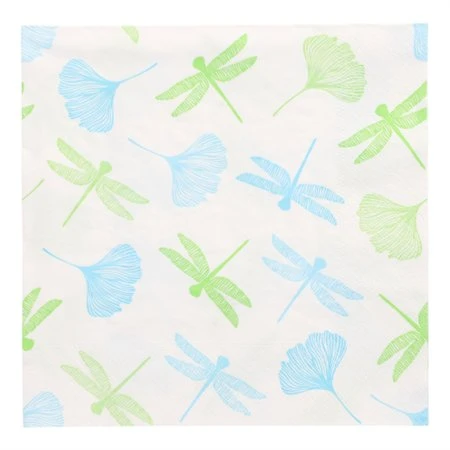 Servetten 3-laags 1/4 vouw 40cm x 40cm Groen Ginko