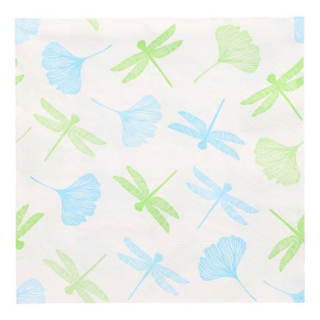 Servetten 3-laags 1/4 vouw 40cm x 40cm Groen Ginko - Horecavoordeel.com