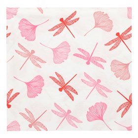 Servetten 3-laags 1/4 vouw 40cm x 40cm Roze Ginko - Horecavoordeel.com
