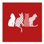 Servetten 3-laags 1/4 vouw 33cm x 33cm Rood Cats - Horecavoordeel.com