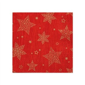 Servetten 3-laags 1/4 vouw 25cm x 25cm Rood Christmas Shine
