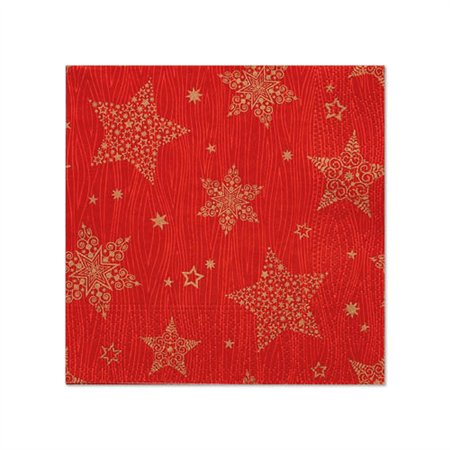 Servetten 3-laags 1/4 vouw 25cm x 25cm Rood Christmas Shine - Horecavoordeel.com