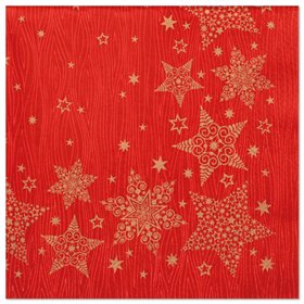 Servetten 3-laags 1/4 vouw 40cm x 40cm Rood Christmas Shine - Horecavoordeel.com